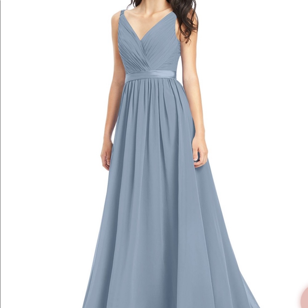 NWT Dusty Blue Azzazie Leanna bridesmaid dress